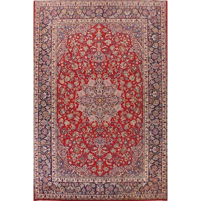 Traditional Najafabad Persian Vintage Rug Handmade Wool Carpet - 9'10"x 13'5"