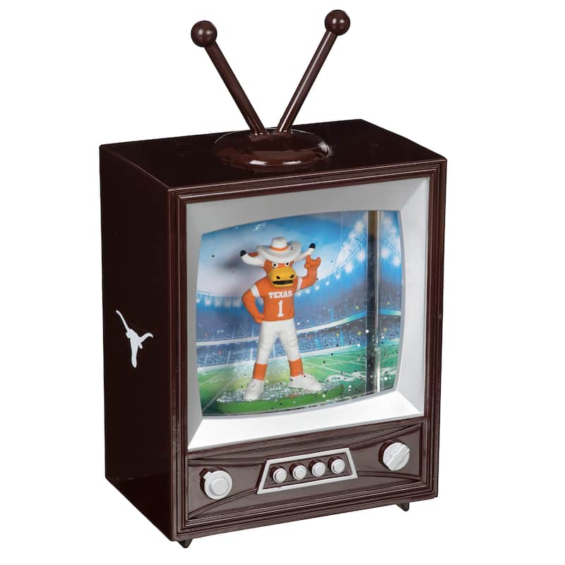 University of Texas 8 in. Vintage TV Light Up Water Lantern Snow Globe with Mascot