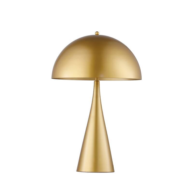 American Retro 2-Light Table Lamp, Scifi Gold Steampunk Metal Dome Shade