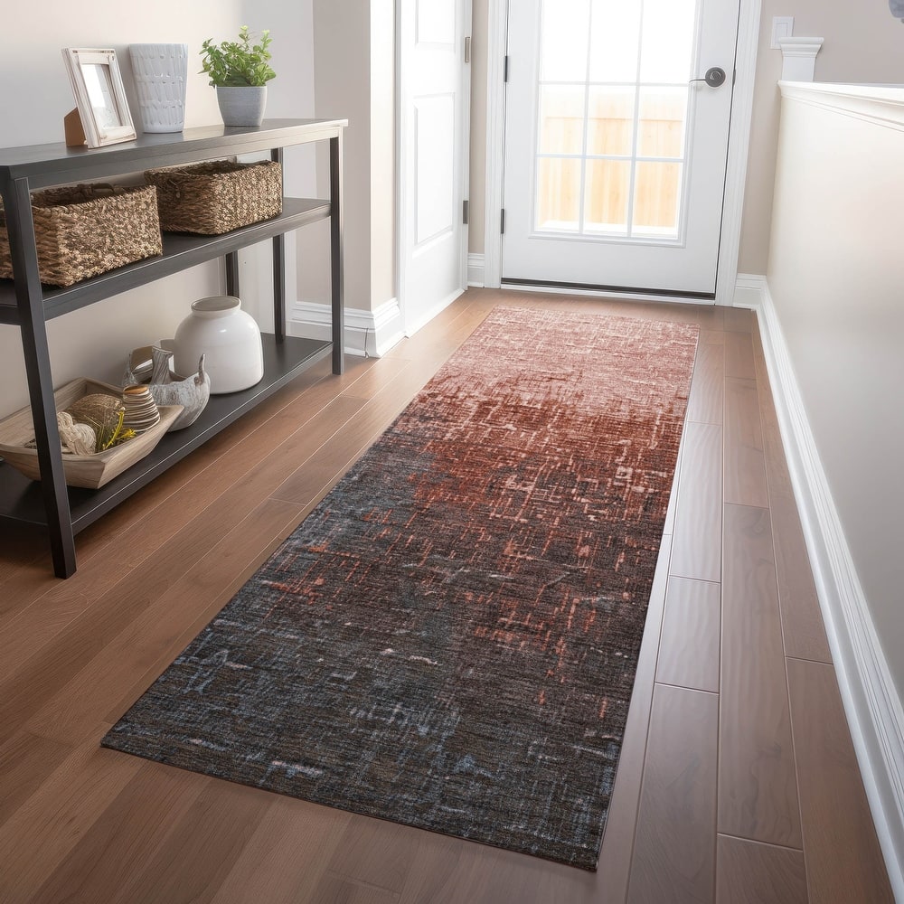 Machine Washable Indoor/ Outdoor Ombre Texture Chantille Rug