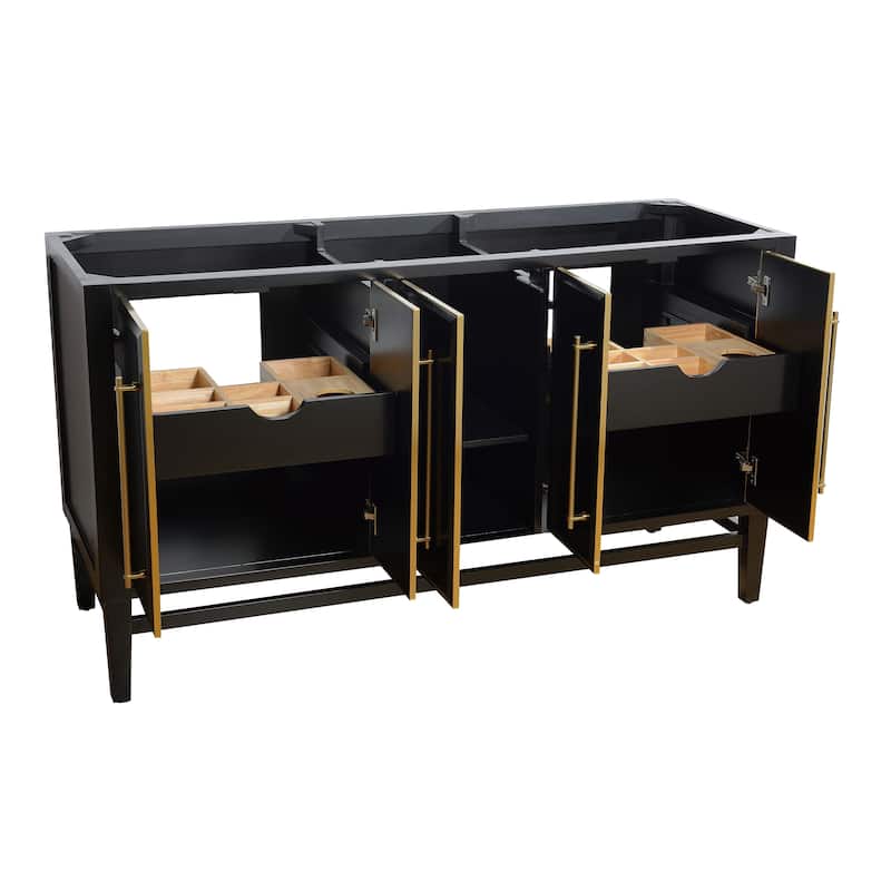 Avanity Mason Black Fiish 60-inch Double Bathroom Vanity Cabinet Only