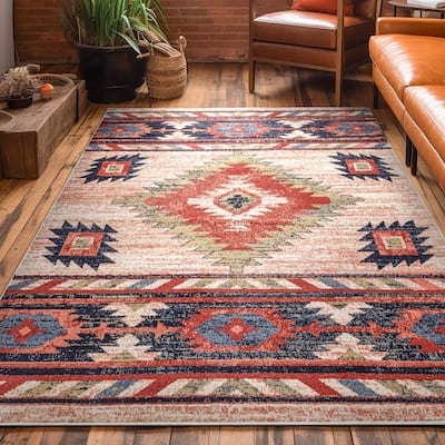 Well Woven Tulsa Lea Southwestern Tribal Area Rug