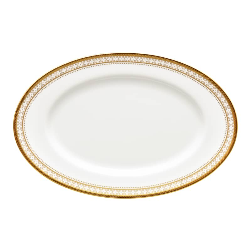 Noritake Trefolio Gold Butter/Relish Tray, 8-3/4"