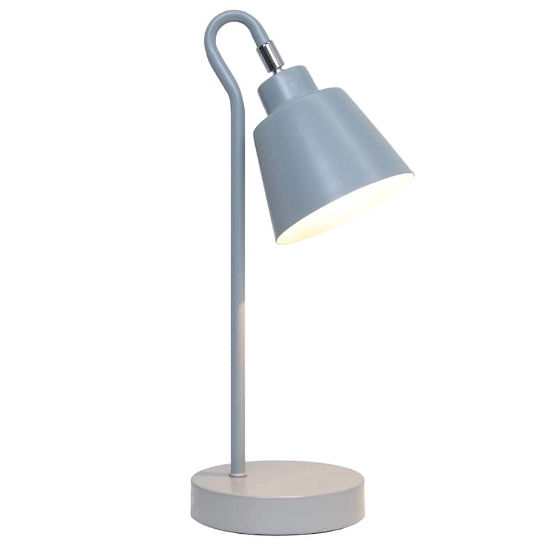 Metal Desk Lamp with Looped Arm and Adjustable Cone Shade