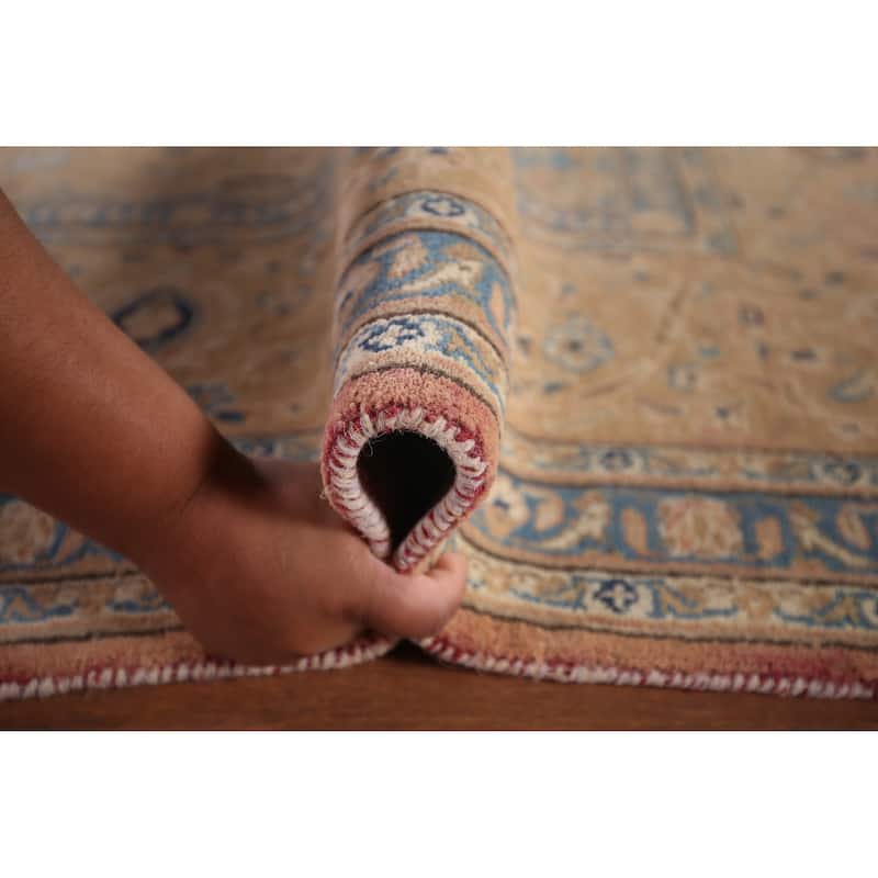 Traditional Mashad Persian Vintage Area Rug Hand-Knotted Wool Carpet - 9'4"x 12'5"