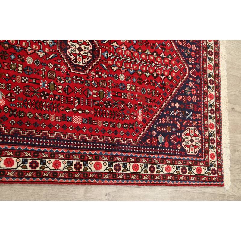 Vegetable Dye Tribal Abadeh Nafar Persian Area Rug Wool Handmade - 3'4" x 4'10"