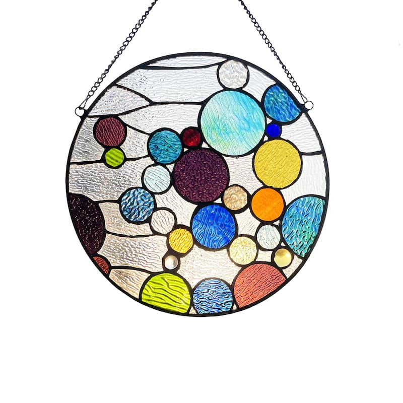 Bubbles 13" Round Window Panel/ Suncatcher - Multi