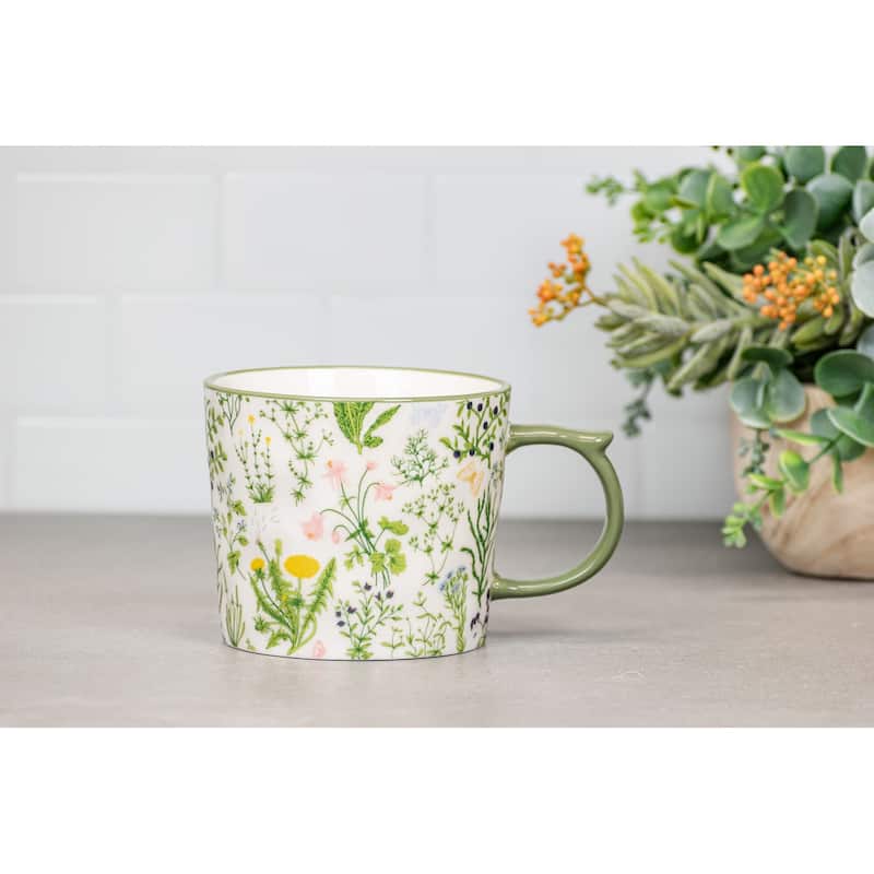 10 Strawberry Street Madison Flora Mugs, Set of 4