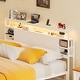 preview thumbnail 58 of 82, Headboards with Storage Shelves, Head Board with Power Outlet and LED Light for Bed Frame