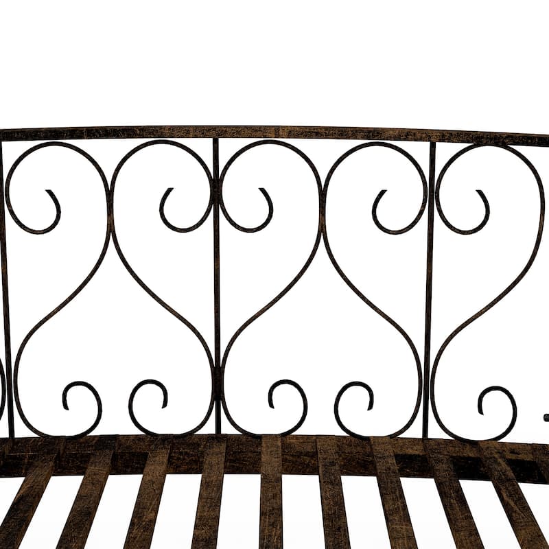 7' Metal Arch Garden Bridge with Safety Siderails