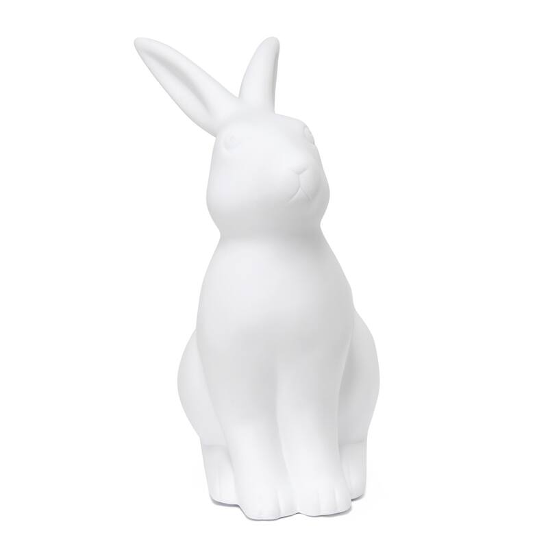 Upright Posed Bunny Rabbit Porcelain Table Lamp - 10.5" - White