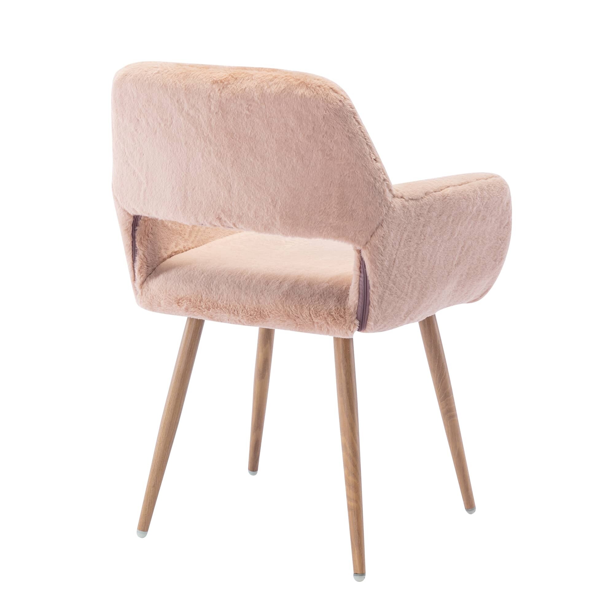 Furry Desk Chair Mid Century Modern Accent Faux Fur Chair Comfy