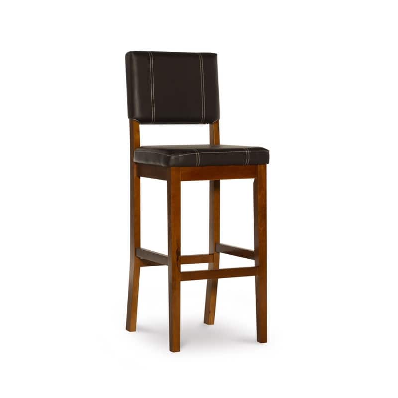 Linon Clover Dark Brown Faux Leather 30-inch Bar Stool