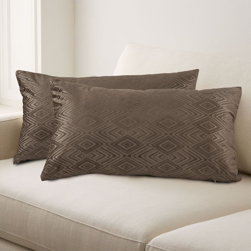 Tonopah Ikat Velvet Throw Pillow Cover Set, NO INSERT - 14" x 26" - Carafe