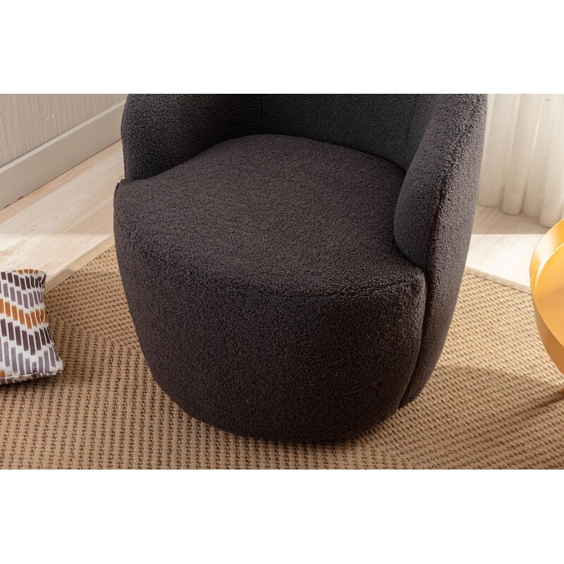 Fabric Swivel Accent Armchair Barrel Chair Dark Gray Bed Bath
