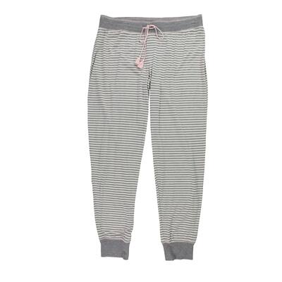 P.J. Salvage Womens Striped Pajama Jogger Pants,, Grey, Medium