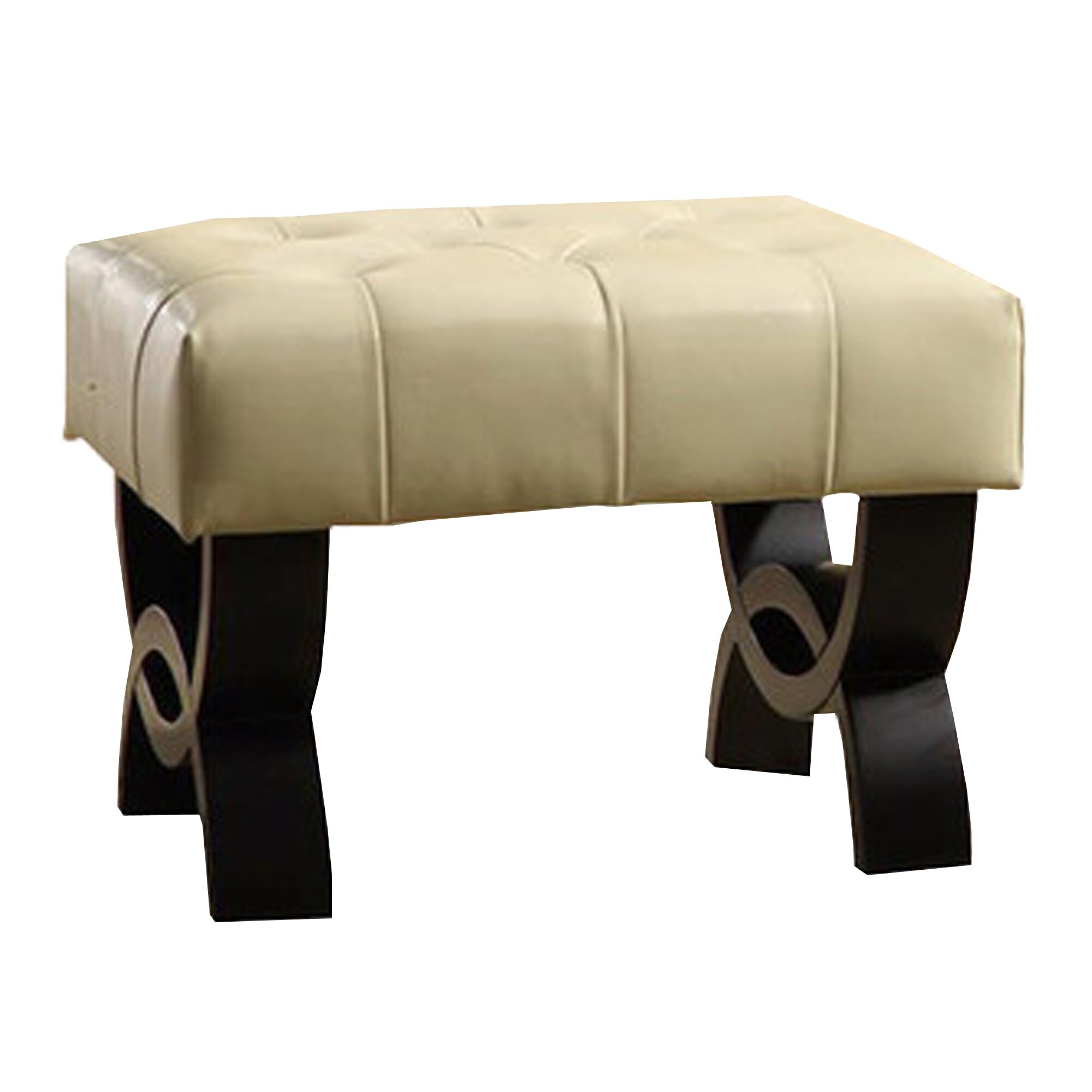 Tufted Bicast Leather 24 Inch Bench Overstock 4321549