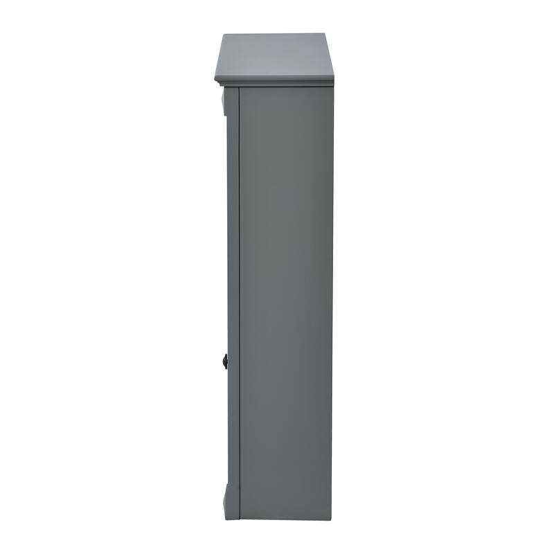 Wall Mounted Bathroom Storage Cabinet with Mirror, Adjustable Shelves, Soft Close Hinges, Over Toilet Space Saver