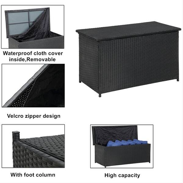 Shop Grearden Outdoor Wicker Patio Storage Deck Box For Cushions Pillows Overstock 31584888