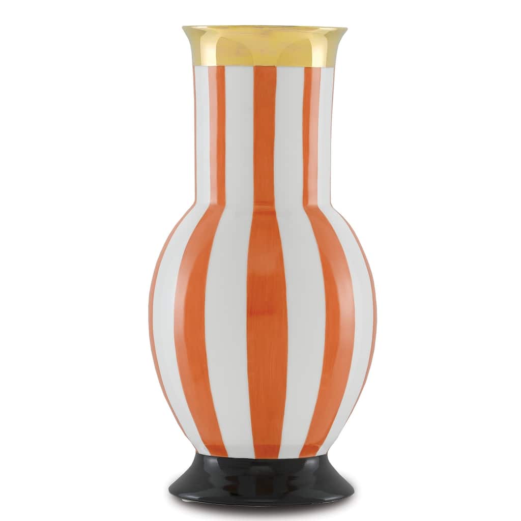 Currey & Company De Luca Coral Stripe Vase