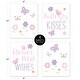 preview thumbnail 5 of 4, Butterfly Collection Wall Decor Art Prints (Set of 4) - Pink and Purple Floral Flower Garden Kisses and Wishes