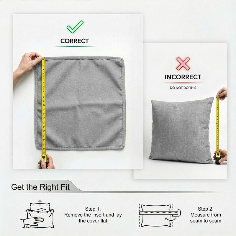 FINCATI 27" × 27" Sectional Cushion Slipcover, Outdoor Cushion Replacement Cover, Patio Seat Cover 27 Inches (COVER ONLY!)