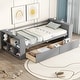 preview thumbnail 9 of 14, Twin Size Pine Wood Daybed Frame with Bookcase and Drawers Gray - Twin