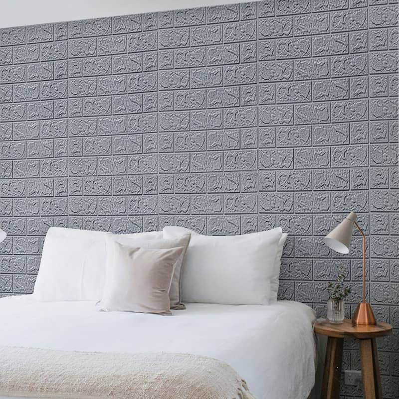 Art3d 30Pcs 3D Brick Wallpaper,Faux Foam Brick Peel and Stick for Bedroom, Living Room,43.5Sq.Ft