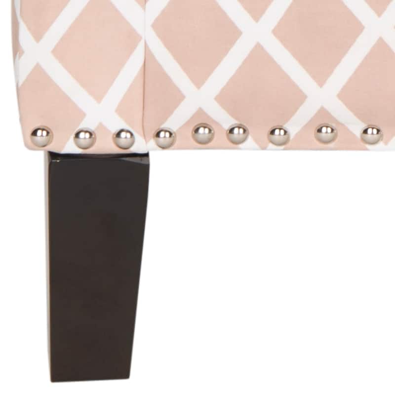 Safavieh Buckler Peach Pink/ White Polyester Fabric Club Chair - 28.5" x 31.9" x 38.2"