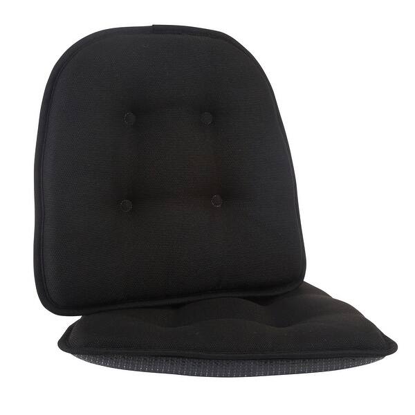 slide 2 of 15, Klear Vu Non-Slip 15" x 16" Omega Tufted Dining Chair Cushion Set Midnight - Set of 2