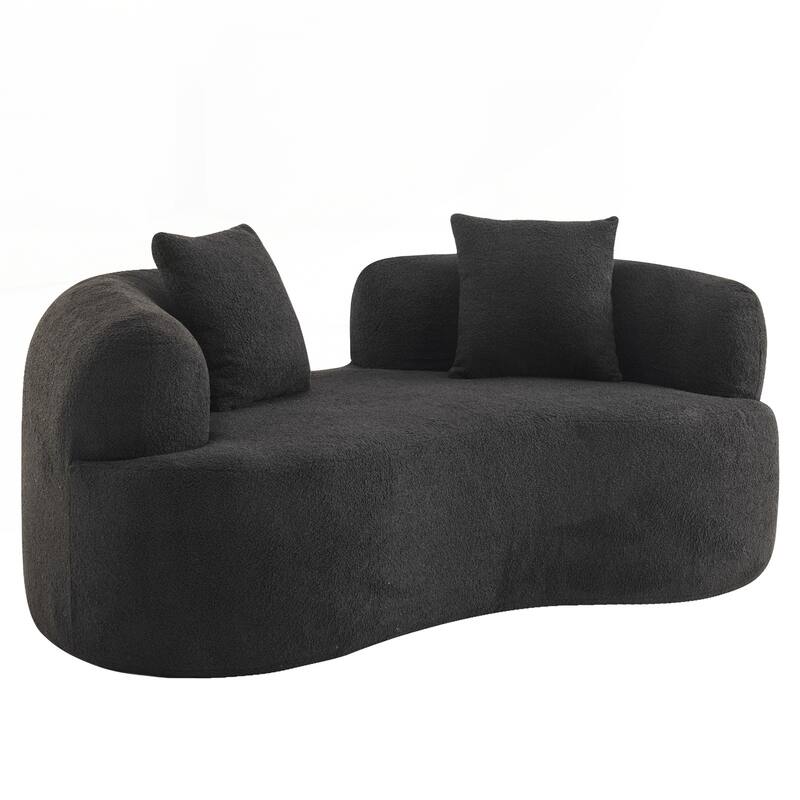 66.93 Inch Curved Loveseat Compression Sponge Sofa