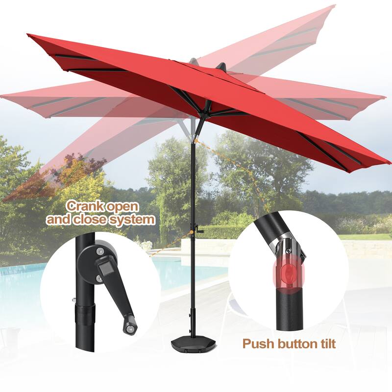 Pellebant Outdoor 9 x 5 FT Patio Market Umbrella Rectangular