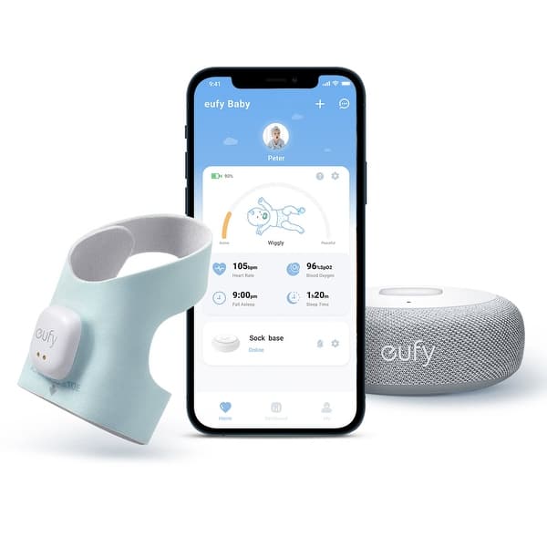 slide 2 of 5, Eufy Smart Sock S320 Baby Monitor - White