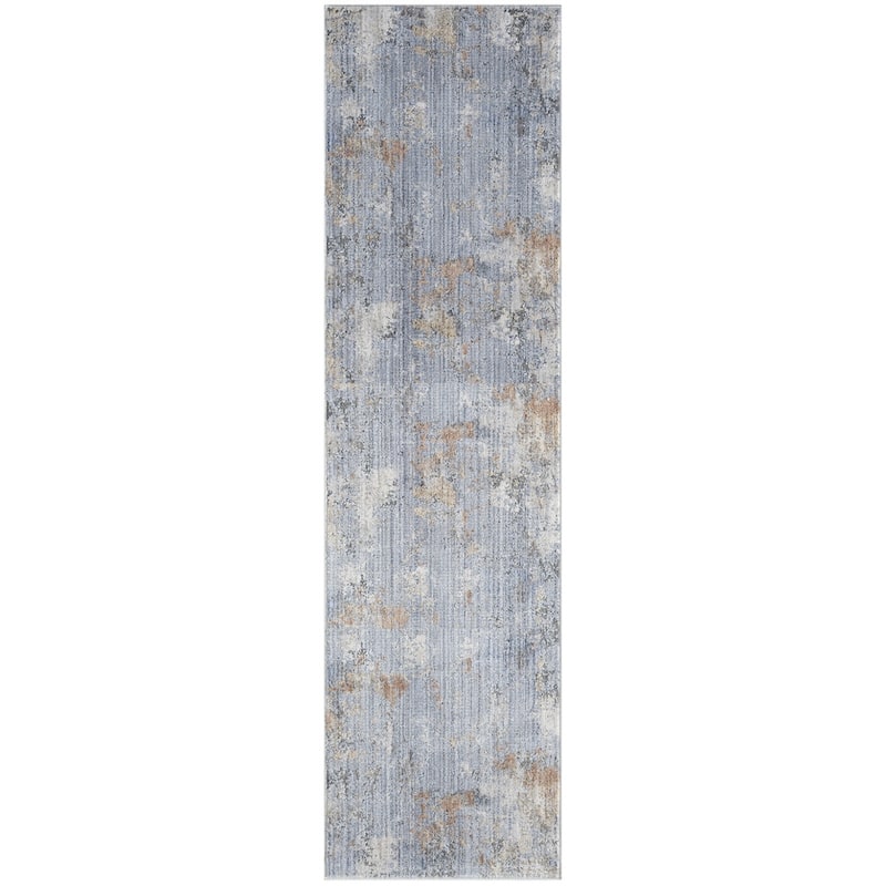 Fuba Power Loomed Abstract Modern Stain Resistant Low Pile with Fringe Area Rug By HomeRoots - 96' X '26' X '0.25