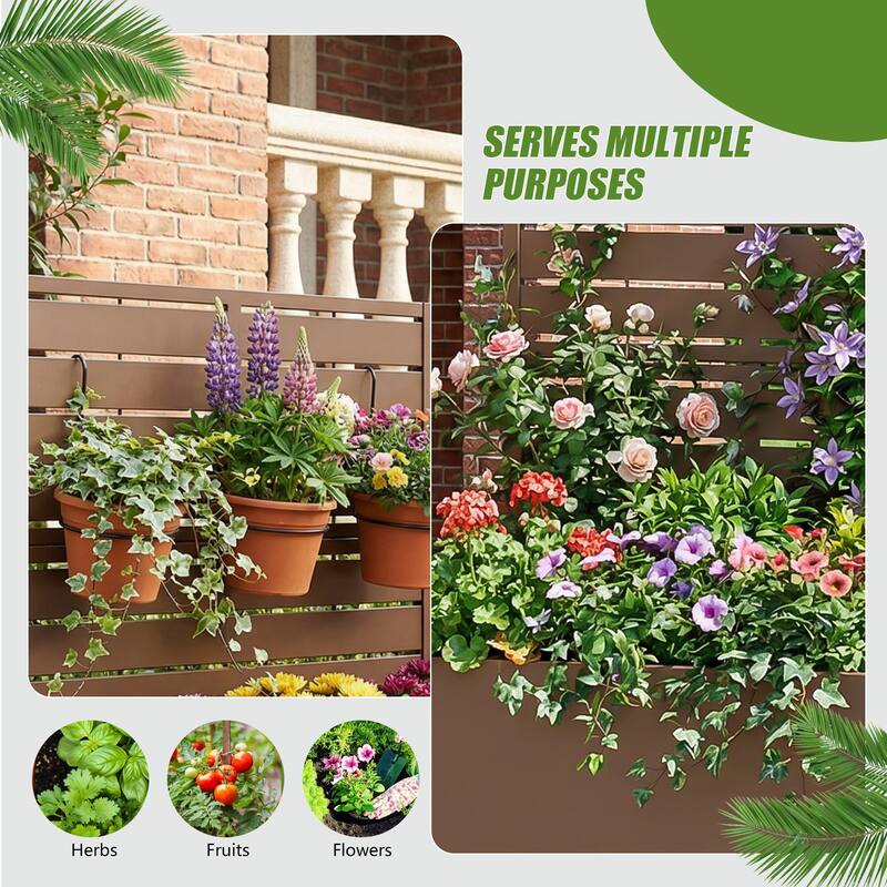 Galvanized Planter Box with Trellis & Privacy Screen