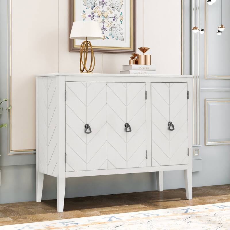 37" Vintage Style Kitchen Accent Buffet Sideboard Cabinet