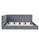 preview thumbnail 12 of 16, Modern Full Size Daybed Velvet Upholstered Sofa Bed Frame for Bedroom Living Room, Wood Slat Support