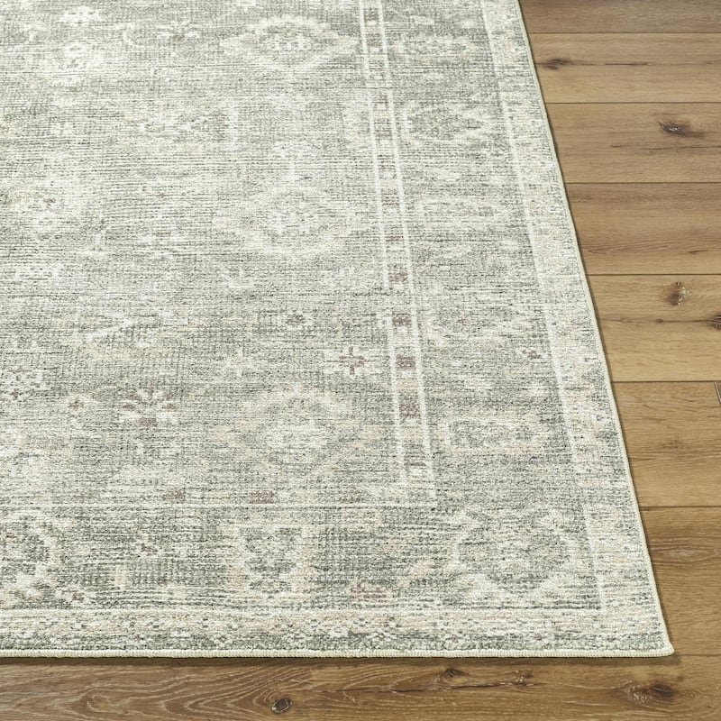 Galey Alix x Livabliss Collins Avenue II Vintage Oushak Area Rug - 2'7" x 7'3" - Light Grey