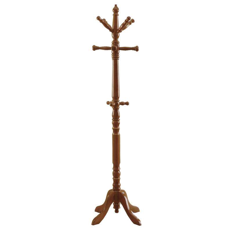 73.75" Brown Traditional Coat Rack with Hanging Hooks