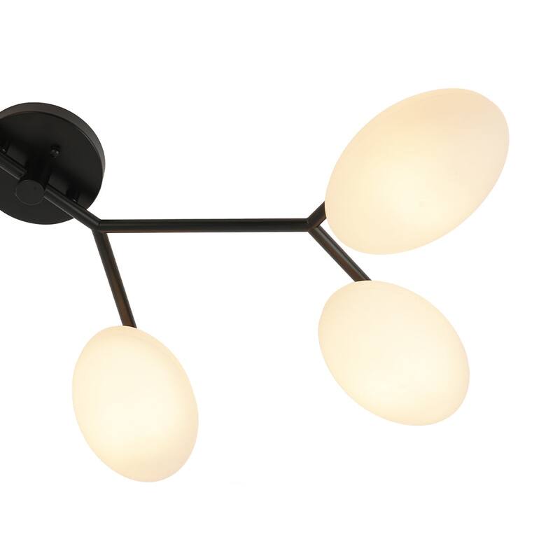 Modern 6-Light Opal Glass Globe Branch Sputnik Ceiling Light