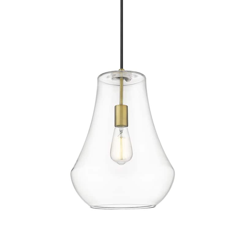 Innovations Lighting 491-1P-16-12 Fairfield Pendant Fairfield 12" Wide - Brushed Brass / Clear