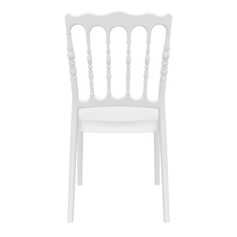 36" White Stackable Outdoor Patio Dining Chair