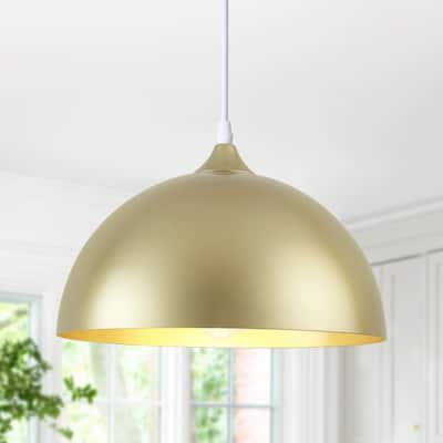 1-Light 11.81"W Metal Dome Pendant Ceiling Lights for Kitchen Island