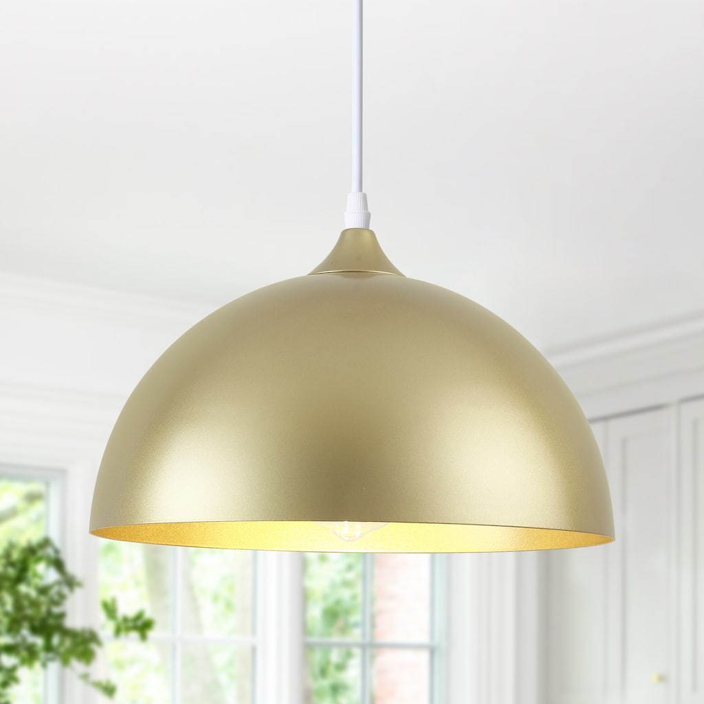 1-Light 11.81"W Metal Dome Pendant Ceiling Lights for Kitchen Island