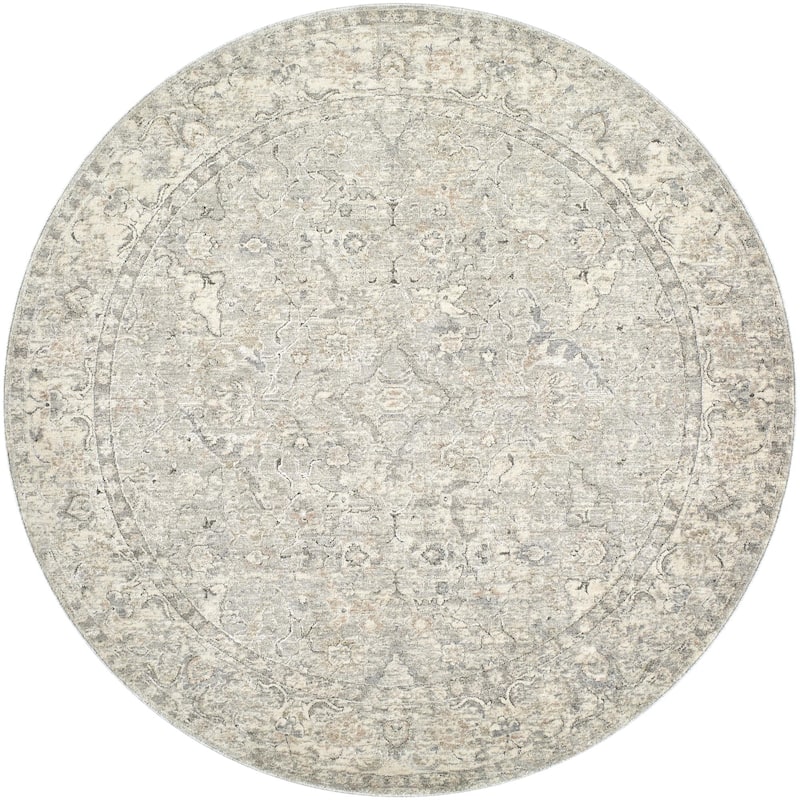 Livabliss Poetry Traditional Area Rug - Slate - 6'7" x 6'7"