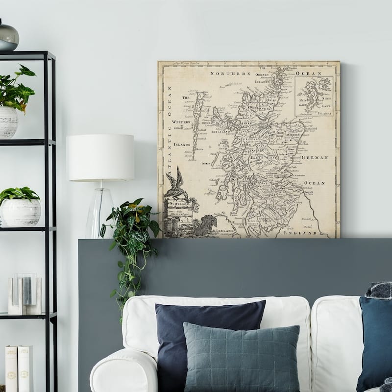 Map of Scotland -Premium Gallery Wrapped Canvas