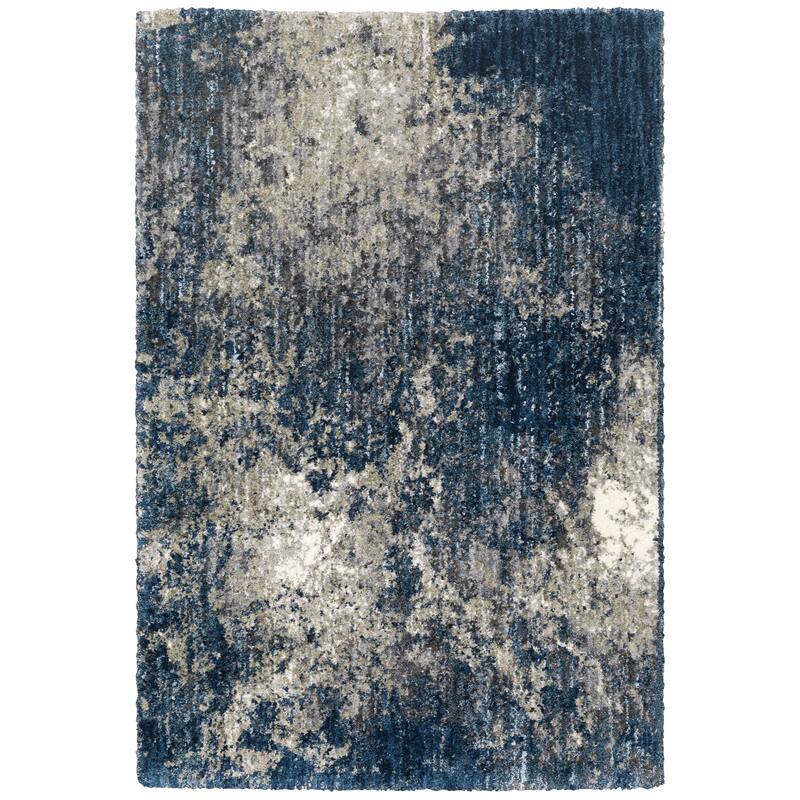 Style Haven Archer Cosmic Abstract Shag Area Rug - 5'3" x 7'6" - Blue/ Grey - Rectangle