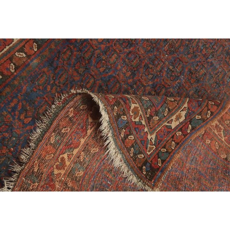 Hand Knotted Oriental 100% Wool Carpet Traditional All-Over Navy Blue & Blues Bidjar Area Rug - 5' 9'' X 4' 0''