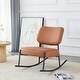 preview thumbnail 3 of 44, Roomfitters Teddy Suede Rocking Chair with Gold Legs, Cushioned Modern Accent Chair for Living Room or Office Brown