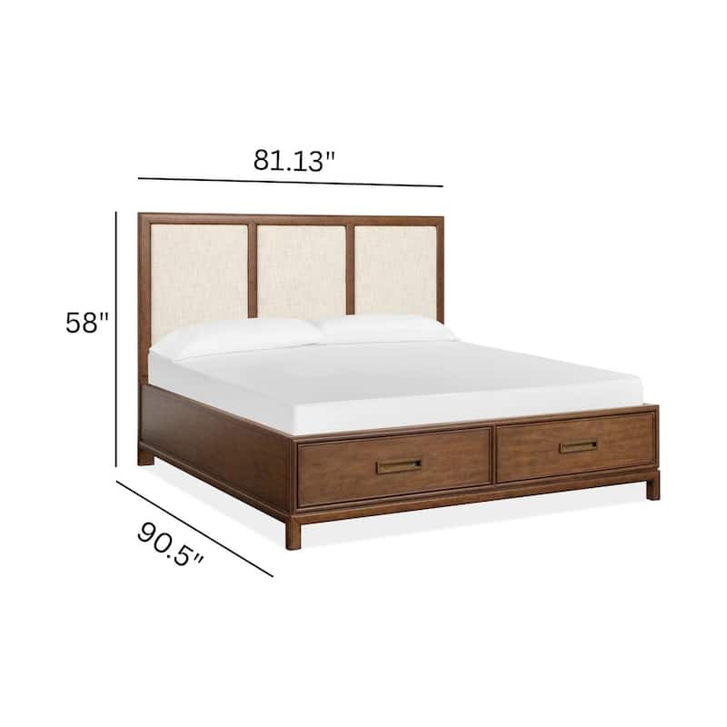Magnussen Home Ridgefield Russet Upholstered Panel Storage Bed